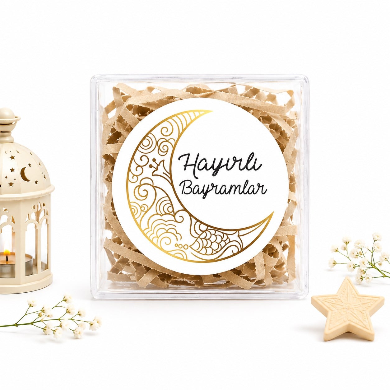 4 CM Hayırlı Bayramlar Baskılı Etiket Model-05 (24 Adet)