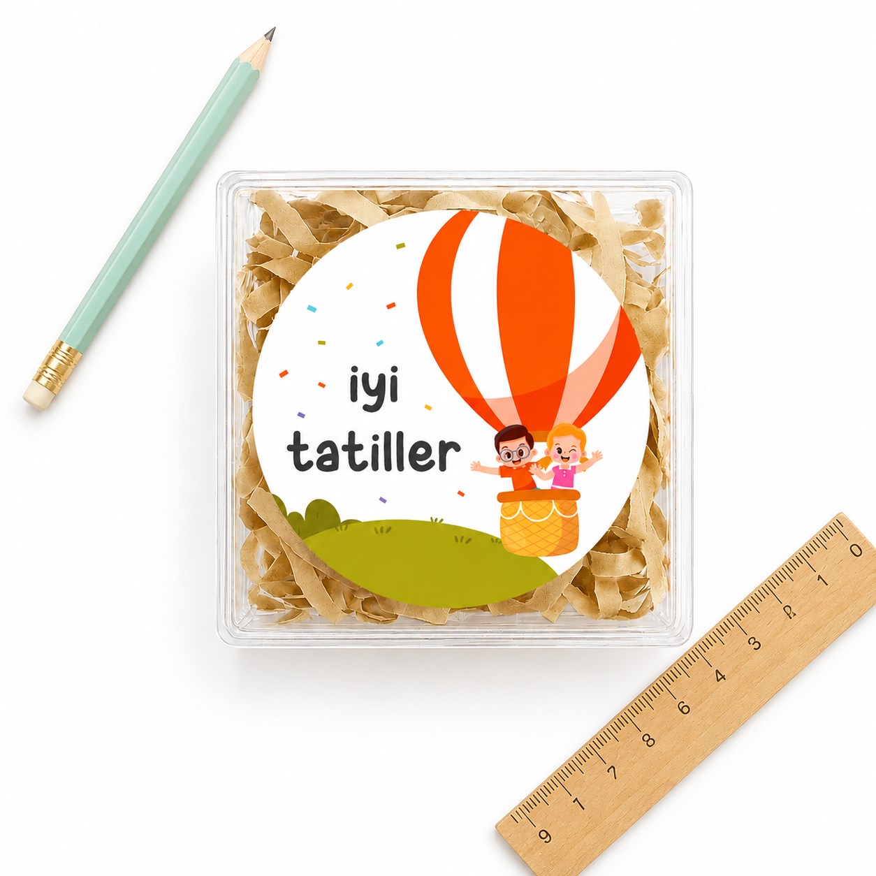 4 CM İyi Tatiller Baskılı Etiket Model-2 (24 Adet)
