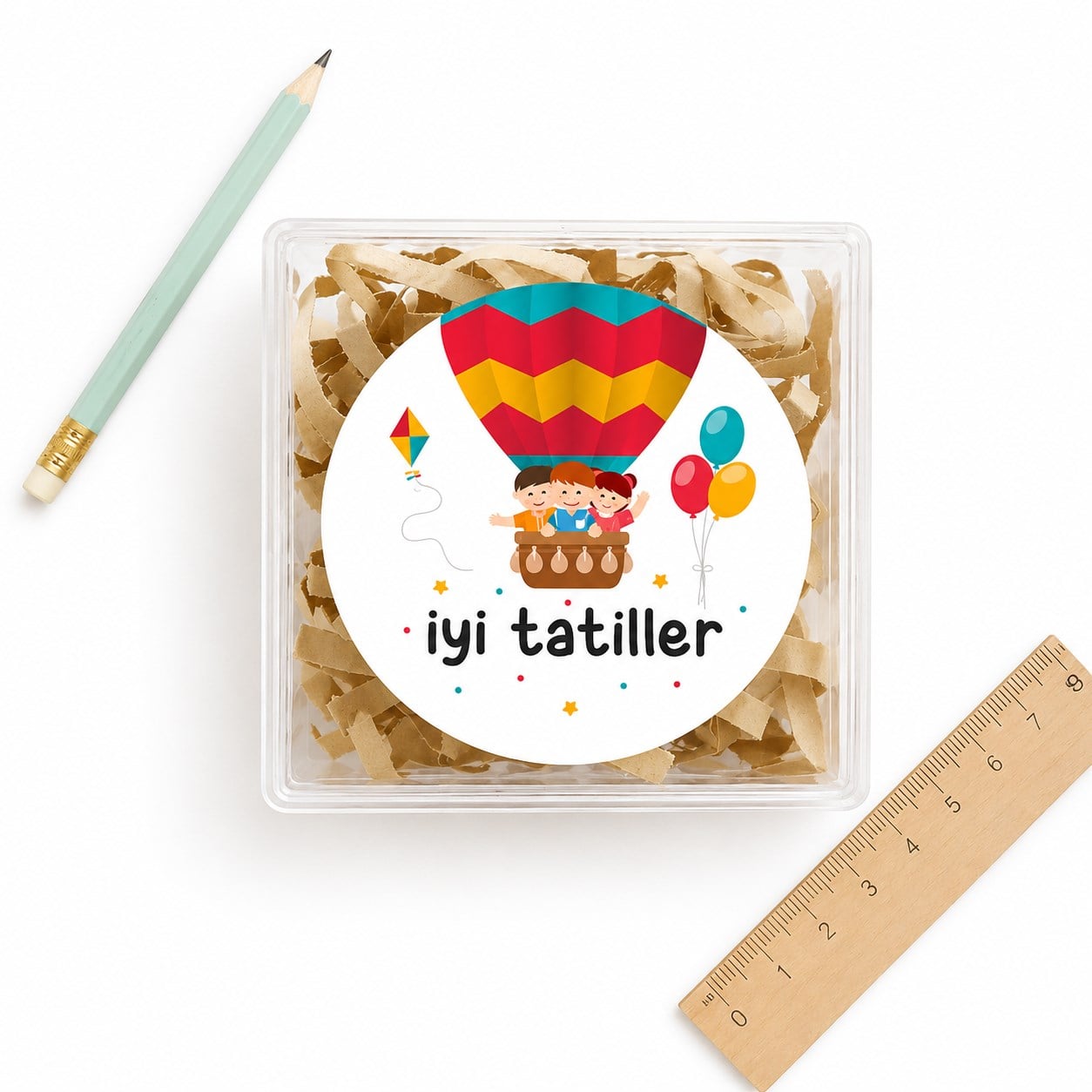 4 CM İyi Tatiller Baskılı Etiket Model-3 (24 Adet)