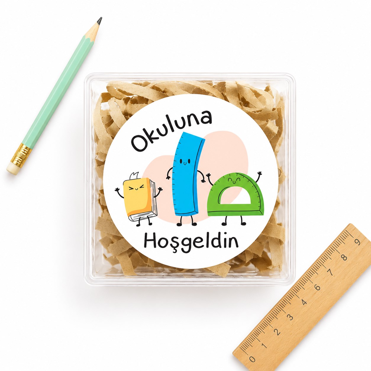 4 CM Okuluna Hoşgeldin Baskılı Etiket Model-1 (24 Adet)