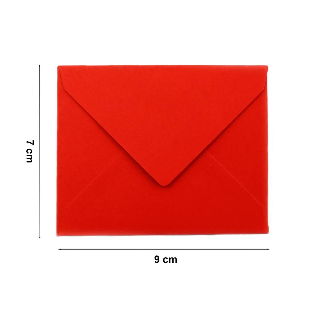 7x9 Kırmızı Renk Mini Zarf - 10lu Paket