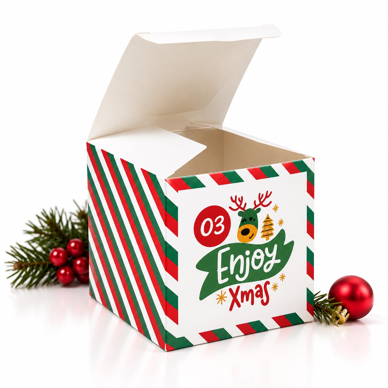 Advent Calendar Yılbaşı Takvimi DIY 25 Adet Boş Hediye Kutusu 7x7x7 cm Beyaz