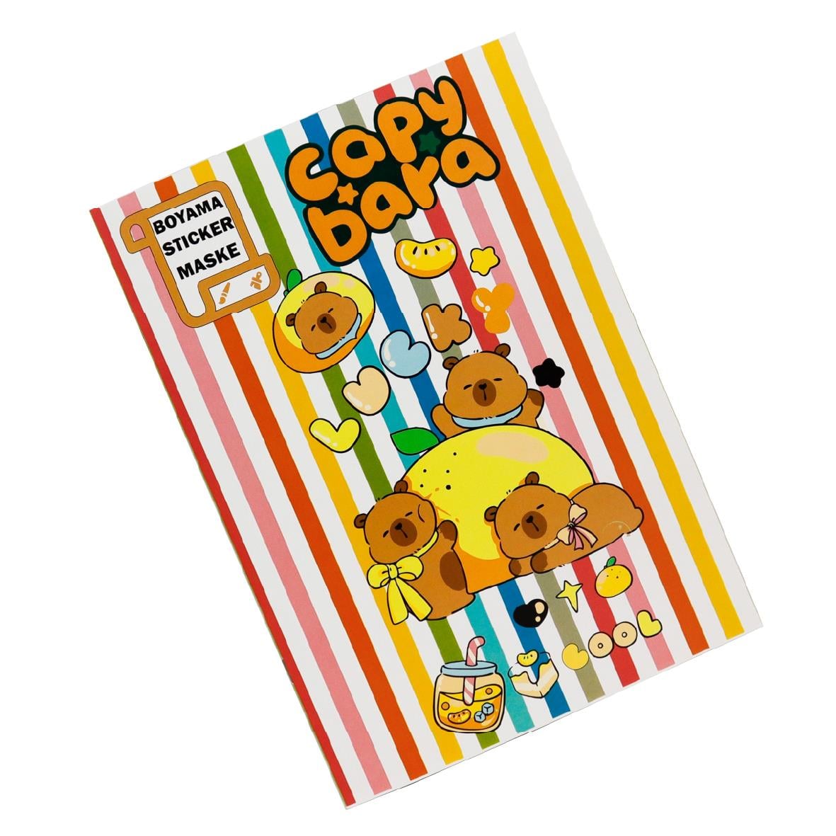 Cappybara Temalı Maskeli ve Stickerlı Boyama Kitabı – 16 Sayfa Renkli Eğlence!