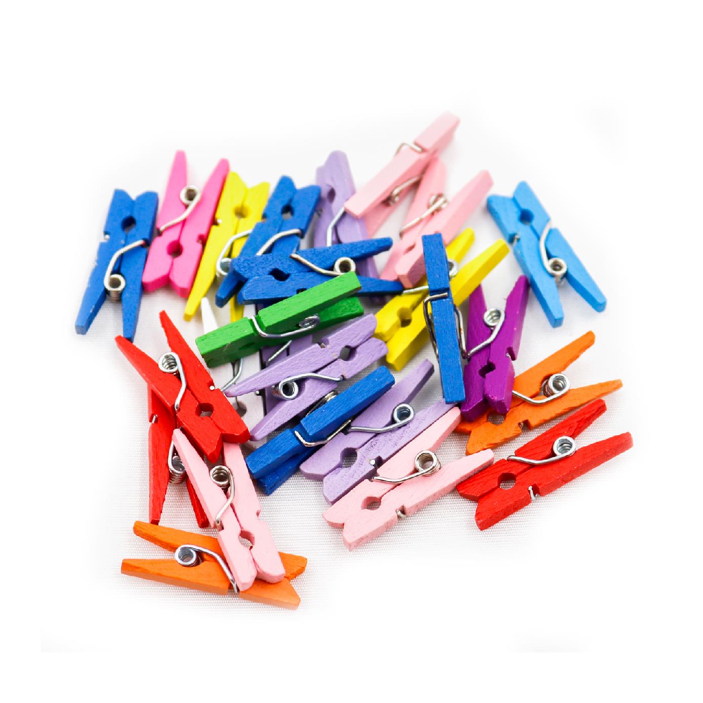 2,5 CM Karışık Renkli Mini Mandal - 20li Paket