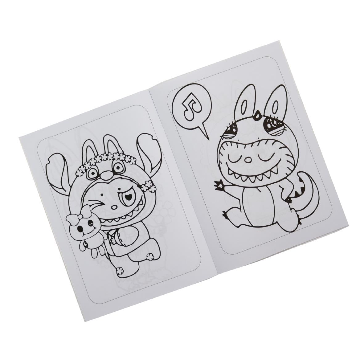 LABUBU Temalı Maskeli ve Stickerlı Boyama Kitabı – 16 Sayfa Renkli Eğlence!