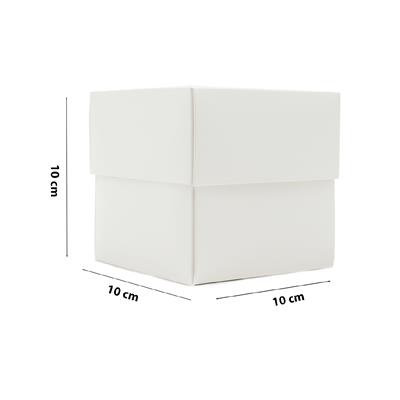 10x10x10 Beyaz Kapaklı Hediye Kutusu
