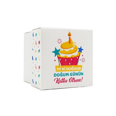 10x10x10 Doğum Gününe Özel Kapaklı Hediye Kutusu M1