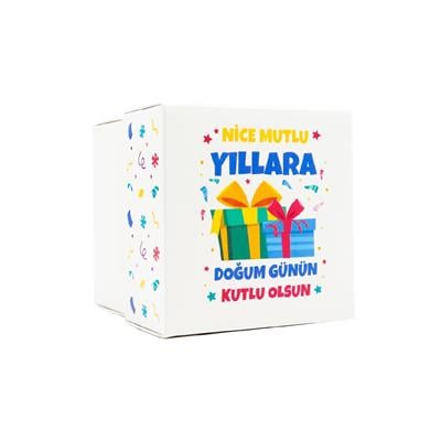 10x10x10 Doğum Gününe Özel Kapaklı Hediye Kutusu M2