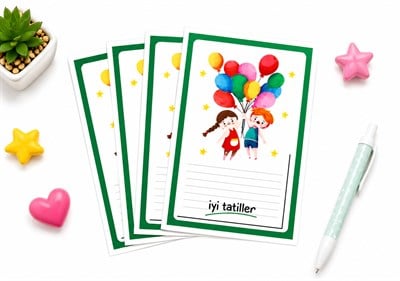 10x14 CM İyi Tatiller Temalı Kart Model-1