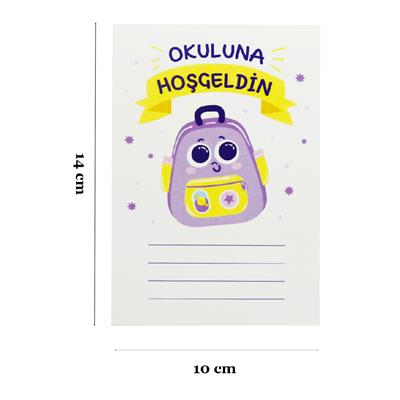 10x14 CM Okuluna Hoşgeldin Temalı Kart Model-4