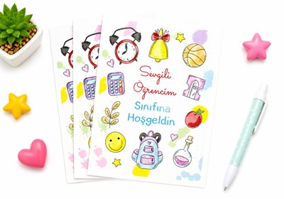 10x14 CM Sınıfına Hoşgeldin Temalı Kart Model-3
