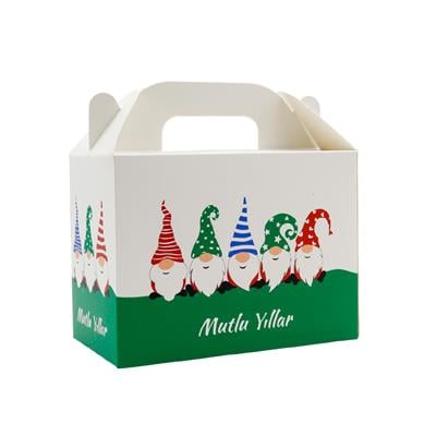 10x14 cm Yılbaşı Temalı El Geçme Kutu (2 Adet – Kırmızı & Yeşil)