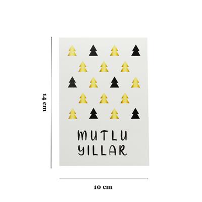 10x14 CM Yılbaşı Temalı Tebrik Kartı (5li Set)