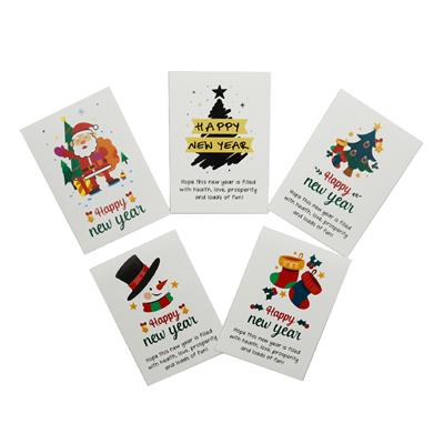 10x14 CM Yılbaşı Temalı Tebrik Kartı (5li Set)