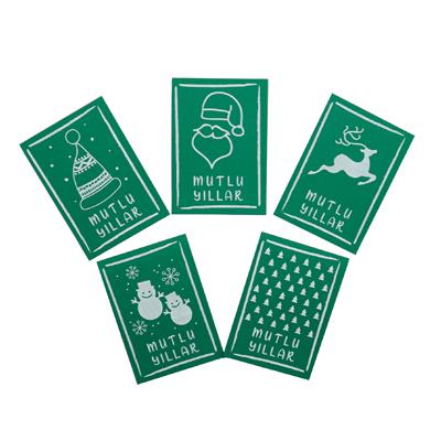 10x14 CM Yılbaşı Temalı Tebrik Kartı (5li Set)