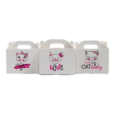 10x14 Kedi Temalı Hediye Kutusu (3lü Set)