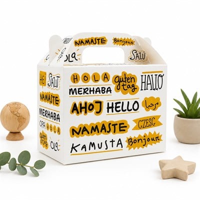 10x14 Merhaba Temalı El Geçme Hediye Kutusu (3lü Set)