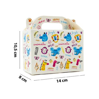 10x14 Sevimli Hayvan Temalı El Geçme Hediye Kutusu M1 (3lü Set)