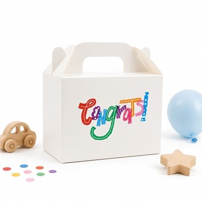 10x14 Tebrikler Temalı El Geçme Hediye Kutusu M2 (3lü Set)