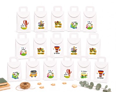 10x15 cm Beyaz Karne Hediyelik Kutusu 20 Adet | İyi Tatiller Etiketli