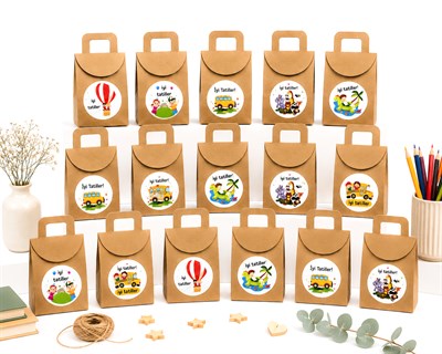 10x15 cm Kraft Karne Hediyelik Kutusu 20 Adet | İyi Tatiller Etiketli