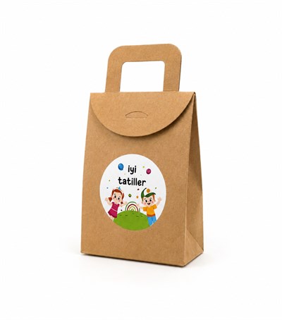 10x15 cm Kraft Karne Hediyelik Kutusu 20 Adet | İyi Tatiller Etiketli