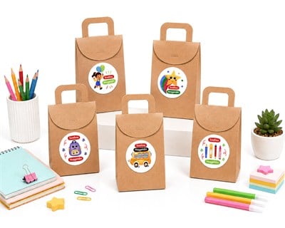 10x15 cm Kraft Karton Hediye Kutusu Sınıfına Hoşgeldin Etiketli 20 Adet