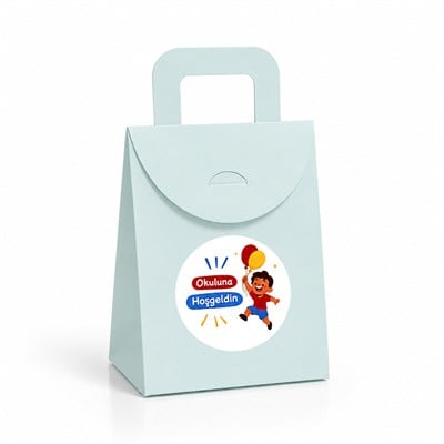 10x15 cm Renkli Karton Hediye Kutusu Okuluna Hoşgeldin Etiketli 15li Set