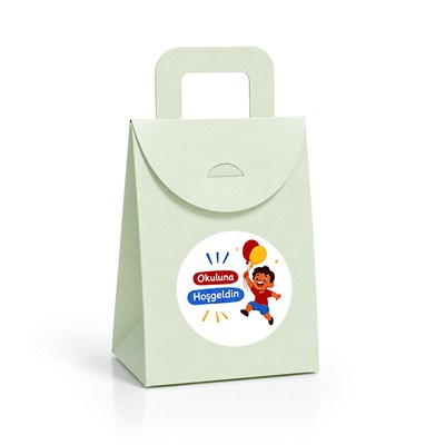 10x15 cm Renkli Karton Hediye Kutusu Okuluna Hoşgeldin Etiketli 15li Set