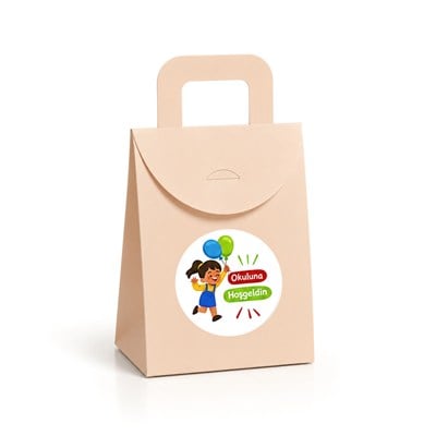 10x15 cm Renkli Karton Hediye Kutusu Okuluna Hoşgeldin Etiketli 15li Set