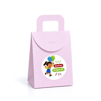10x15 cm Renkli Karton Hediye Kutusu Sınıfına Hoşgeldin Etiketli 15li Set