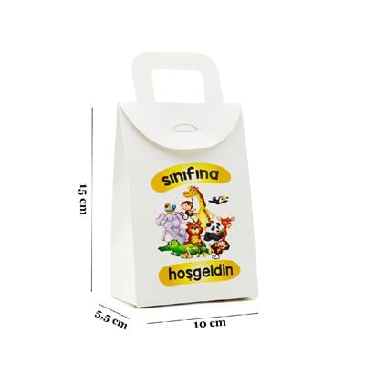 10x15 CM Sınıfına Hoşgeldin Temalı Çanta Model Kutu (3lü Set)