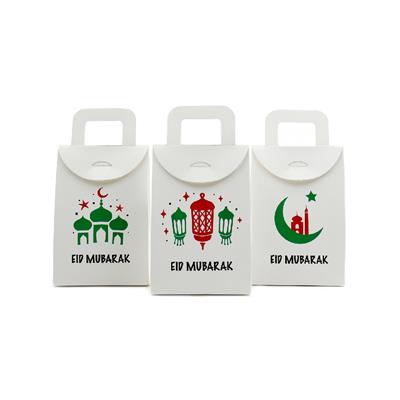 10x15 Eid Mubarak Baskılı Çanta Model Kutu (3lü Set)