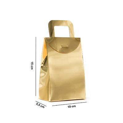 10x15 Gold Renk Çanta Model Hediyelik Kutu - 10lu Paket