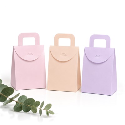10x15 Karışık Renk Çanta Model Hediyelik Kutu - 15li Paket Lila-Somon-Pembe