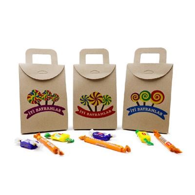 10x15 Kraft İyi Bayramlar Baskılı Çanta Model Kutu (3lü Set)