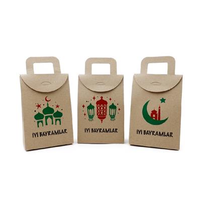 10x15 Kraft İyi Bayramlar Baskılı Çanta Model Kutu (3lü Set)