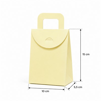 10x15 Sarı Renk Çanta Model Hediyelik Kutu - 20li Paket