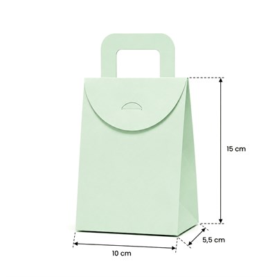 10x15 Yeşil Renk Çanta Model Hediyelik Kutu - 20li Paket