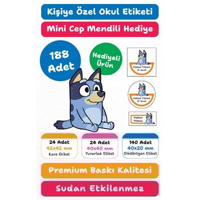 118 Adet Kişiye Özel Okul Etiketi Seti – Kalem, Defter, Kitap, Çanta İçin Yapışkanlı Etiketler | M30