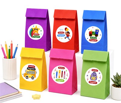 15x29 cm Sınıfına Hoşgeldin Kese Kağıdı Hediye Çantası Etiketli 12li Set
