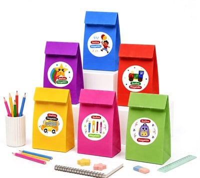 15x29 cm Sınıfına Hoşgeldin Kese Kağıdı Hediye Çantası Etiketli 12li Set