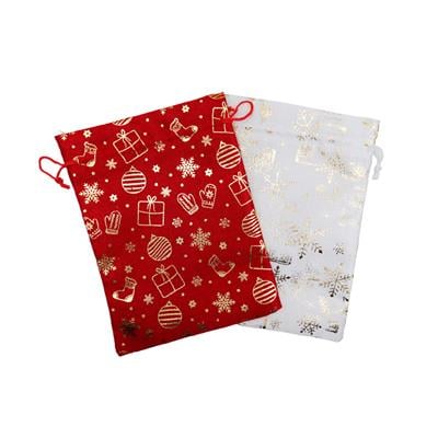 17x23 Yılbaşı Temalı Kumaş Kese Seti – 2li | Premium Kalite