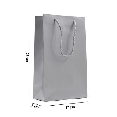 17x27 Gümüş Karton Çanta - 2li Paket