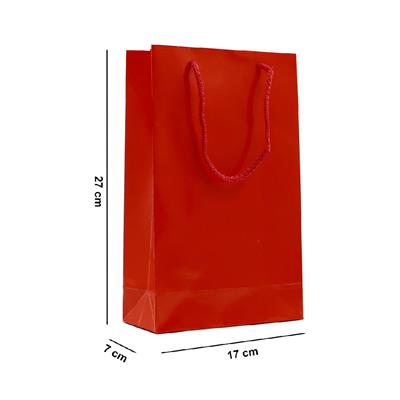 17x27 Kırmızı Karton Çanta - 2li Paket