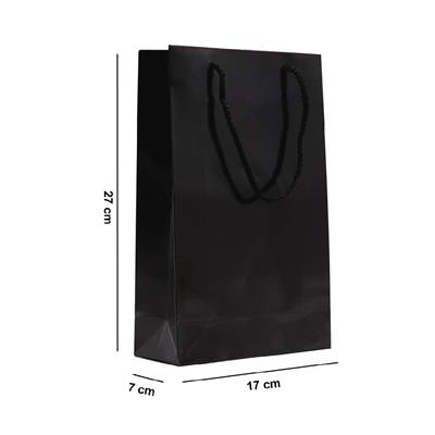 17x27 Siyah Karton Çanta - 2li Paket