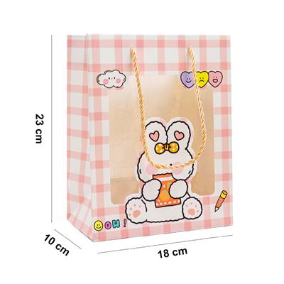 18x23 Sevimli Figürlü Asetatlı Hediye Çantası - M2
