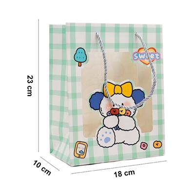 18x23 Sevimli Figürlü Asetatlı Hediye Çantası - M4