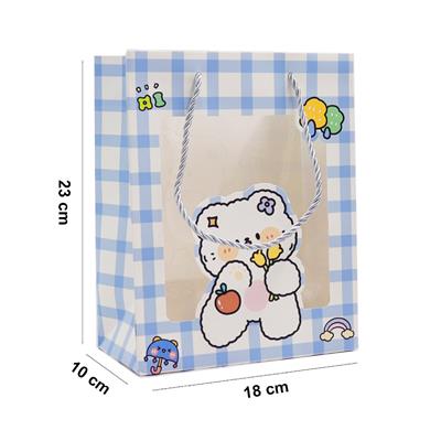 18x23 Sevimli Figürlü Asetatlı Hediye Çantası - M1