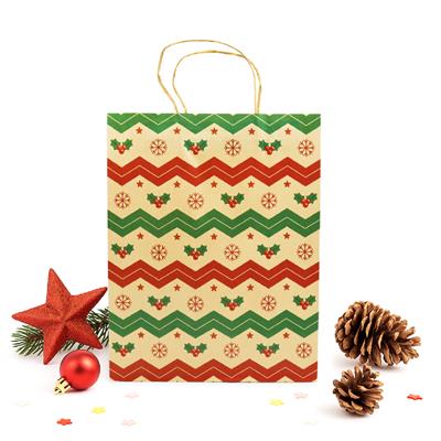 19x26 Yılbaşı Temalı Kraft Hediye Çantası 2li Set | M2